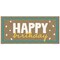Big Dot of Happiness Teal Green and Yellow Wavy Happy Birthday Kraft Paper Banner, Retro Backdrop, Printed Brown Paper Party Sign Decor – 1 Count